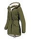 cheap Coats &amp; Trench Coats-Women&#039;s Coat Fall &amp; Winter Daily Valentine&#039;s Day Regular Coat Hooded Regular Fit Active Basic Jacket Long Sleeve Solid Colored Black Pink Army Green