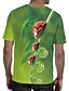 abordables Tank Tops-Hombre Camiseta Gráfico Impresión 3D Escote Redondo Talla Grande Diario Festivos Manga Corta Estampado Tops Elegante Exagerado Verde Trébol