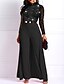 cheap Party Dresses-Women&#039;s Shift Dress Maxi long Dress Black Long Sleeve Solid Color Sequins Mesh Patchwork Fall Summer Round Neck Elegant Formal 2021 M L XL XXL