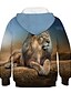 abordables Pulls à Capuche &amp; Sweats pour Garçons-Garçon 3D Lion Sweat à capuche manche longue 3D effet Printemps Automne Hiver Actif Vêtement de rue Polyester Enfants 3-12 ans Ecole Extérieur du quotidien