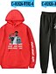 preiswerte Hoodies-Unisex Youngboy brach nie wieder Hoodie und Jogginghose Hip Hop Kleidung zweiteilige Anzüge (weiß, x-klein)