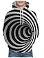 cheap Hoodies-Men&#039;s Stripes Graphic Abstract Pullover Hoodie Sweatshirt Front Pocket 3D Print Daily 3D Print Casual Hoodies Sweatshirts  Black