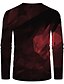 cheap Tank Tops-Men&#039;s T shirt 3D Print Graphic Optical Illusion Plus Size Print Long Sleeve Daily Tops Elegant Exaggerated Red