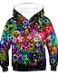cheap Boys&#039; Hoodies &amp; Sweatshirts-Kids Boys&#039; Colorful Bubbles Hoodie Long Sleeve Green Blue Rainbow 3D Print Optical Illusion Drawstring Daily Outdoor Active Basic 2-12 Years / Fall / Winter / Spring