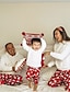 billige Family Matching Pajamas Sets-Familiestil Sett med familieklær 2 deler Tøysett julenissen Dyr Langermet Trykt mønster Hvit Jul