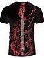 cheap Tank Tops-Men&#039;s T shirt Graphic 3D 3D Print Round Neck Plus Size Daily Holiday Short Sleeve Print Tops Elegant Exaggerated Black / Red