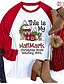 abordables T-shirts-camiseta de mujer este es mi sello distintivo camisa de ver películas navideñas moda casual tops de manga larga rojo