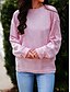 cheap T-Shirts-Women&#039;s T shirt Solid Colored Long Sleeve Patchwork Round Neck Tops Hawaiian Basic Top Blue Purple Blushing Pink