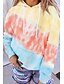 billige Hættetrøjer &amp; sweatshirts-Dame Farveblok Batikfarvet Hattetrøje bluse Daglig Basale Hættetrøjer Sweatshirts Blå Grå