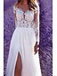 cheap Party Dresses-Women&#039;s Swing Dress Maxi long Dress White Long Sleeve Solid Color Lace Patchwork Fall Off Shoulder Elegant Sexy Party Slim 2021 S M L XL / Mini