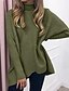 cheap Women&#039;s Sweaters-Women&#039;s Pullover Sweater Solid Color Knitted Acrylic Stylish Vintage Style Long Sleeve Sweater Cardigans Fall Winter Turtleneck Wine Army Green Gray
