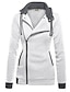 cheap Coats &amp; Trench Coats-Women&#039;s Coat Solid Colored Print Active Fall Regular Coat Daily Long Sleeve Jacket White / Loose