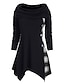 cheap Tops &amp; Blouses-Women&#039;s Tunic Striped Long Sleeve Patchwork Asymmetric Print Cowl Neck Tops Black Blue Red