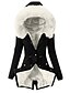 abordables Manteaux &amp; Vestes Grandes Tailles Femme-hiver femme plus la taille pardessus mode solide doublure en peluche épaisse manteau à capuche dames bouton longue veste noir