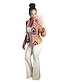 preiswerte Damenmäntel und Trenchcoats-Frauen Bodycon afrikanischen Stil Dashiki gedruckt offene Front Revers kurze Jacke Strickjacke (gelb, s)