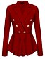 cheap Blazers-Women&#039;s Blazer Solid Color Vintage Style Solid Long Sleeve Coat Fall Spring Office / Career Long Jacket bright red / Work / Cotton