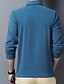 cheap Polos-Men&#039;s Golf Shirt Tennis Shirt Striped Other Prints Collar Button Down Collar Daily Work Long Sleeve Print Tops Business Basic Blue-Green Blue Black