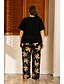 cheap Plus Size Dresses-Women&#039;s Pajamas Sets Graphic Polyester Casual T shirt Pant Home Daily Wear Short Sleeve Not Specified