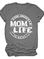 abordables T-shirts-mom life t-shirts femmes maman life is ruff t-shirts à manches courtes chemise casual mama chemises tops (m, vert)