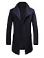 abordables Sale-trench-coat pour hommes hiver affaires simple boutonnage coupe-vent col revers veste manteau