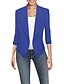 billige Blazere-blå blazere til kvinder arbejdskontor åben front langærmet cardigan stor