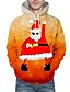 economico Christmas Hoodies-Per uomo Stampa Pop art 3D Felpa con cappuccio pullover Stampa 3D Natale Giornaliero 3D Natale Felpe con cappuccio Felpe Arancione