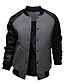 cheap Best Sellers-Men&#039;s Bomber Jacket Varsity Jacket Training Causal Leather Sleeved Spring Fall Solid Color Basic Regular Black White Light Grey Dark Gray Jacket