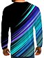 cheap Tank Tops-Men&#039;s T shirt Graphic 3D 3D Print Round Neck Plus Size Daily Holiday Long Sleeve Print Tops Elegant Exaggerated Rainbow