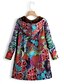 cheap Plus Size Outerwear-Women&#039;s Coat Daily Fall &amp; Winter Long Coat Loose Active Jacket Long Sleeve Print Rainbow