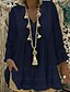 abordables Mini Robes-Femme Robe Trapèze Robe courte courte Bleu Jaune Rose Claire Kaki Blanche Manches 3/4 Pois Patchwork Automne Printemps Simple Ample 2021 S M L XL XXL 3XL 4XL 5XL / Coton / Mini / Coton