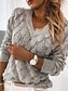 cheap Women&#039;s Sweaters-Womens&#039; Casual V-Neck Pullover Knitted Jumper Sweater