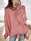 cheap Sweaters-Women&#039;s Pullover Sweater jumper Jumper Chunky Crochet Knit Knitted V Neck Solid Color Work Daily Basic Stylish Drop Shoulder Winter Fall Wine Red Pink S M L / Long Sleeve / Spring / Holiday / Casual