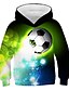billige Hættetrøjer og sweatshirts til drenge-Drenge 3D Fodbold Hattetrøje Langærmet 3D-udskrivning Forår Efterår Vinter Aktiv Gade Polyester Børn 3-12 år udendørs Daglig