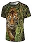cheap Tank Tops-Men&#039;s Daily 3D Print T shirt Shirt Plus Size Graphic Animal Short Sleeve Print Tops Elegant Exaggerated Round Neck Green