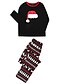 cheap Family Matching Pajamas Sets-2 Piece Family Look Clothing Set Santa Claus Graphic Print Long Sleeve Regular Black