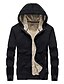 cheap Sale-men&#039;s casual thick fleece lined hooded jacket coat athletic sweatshirts (1107-black-m)