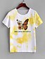 cheap Best Selling Women&#039;s Tops-Women&#039;s Daily T shirt Tee Short Sleeve Butterfly Tie Dye Graphic Prints Round Neck Print Basic Tops Green White Purple M