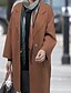cheap Plus Size Outerwear-Women&#039;s Coat Daily Fall &amp; Winter Long Coat Regular Fit Active Jacket Long Sleeve Solid Colored Dark Gray Brown / Wool