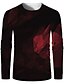 cheap Tank Tops-Men&#039;s T shirt 3D Print Graphic Optical Illusion Plus Size Print Long Sleeve Daily Tops Elegant Exaggerated Red