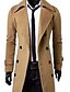 cheap Sale-Men&#039;s Winter Coat Peacoat Business Casual Winter Polyester Thermal Warm Windbreaker Outerwear Clothing Apparel Business Classical