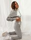 cheap Jumpsuits &amp; Rompers-Women&#039;s Basic Solid Color Two Piece Set Hoodie Pant Loungewear Drawstring Patchwork Tops