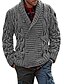 abordables Sale-Cárdigan grueso de cuello chal para hombre chaqueta de suéter de punto de cable cruzado gris
