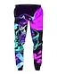 cheap Pants-Men&#039;s Exaggerated Sporty Drawstring Print Sweatpants Full Length Pants Micro-elastic Casual Daily Pattern Optical Illusion Mid Waist Sports Loose Purple M L XL XXL / Elasticity