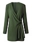 cheap Coats &amp; Trench Coats-Women&#039;s Coat Solid Colored Basic Fall &amp; Winter Long Daily Long Sleeve Polyster Coat Tops Army Green