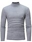 abordables Sale-Hombres otoño invierno sólido cuello alto manga larga underlinen camiseta gris