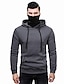 cheap Running &amp; Jogging Clothing-Men&#039;s Long Sleeve Hoodie Sweatshirt Hoodie with Mask Top Casual Athleisure Winter Thermal Warm Breathable Soft Fitness Gym Workout Running Jogging Training Sportswear Solid Colored Normal Dark Grey