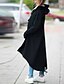 preiswerte Damenmäntel und Trenchcoats-Damen Regenmantel Solide überdimensional Herbst Winter Lang Alltag Langarm Polyster Mantel Oberteile Schwarz / Lose