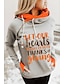 cheap Hoodies &amp; Sweatshirts-Women&#039;s Pullover Hoodie Sweatshirt Graphic Text Letter Front Pocket Daily Casual Hoodies Sweatshirts  Gray