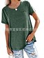 abordables T-shirts-chemises juniors col rond grande taille t-shirts d&#039;été à manches courtes boyfriend, vert l