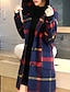 cheap Coats &amp; Trench Coats-Women&#039;s Color Block Fall &amp; Winter Basic Long Coat Daily Cotton Long Sleeve Coat Tops